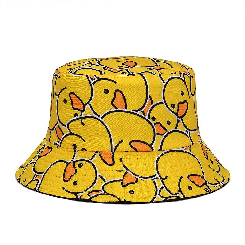 Duck Print Panama Summer Sunscreen Sun Hat Women Men Suitable for Daily Wear Bucket Hats Travel Fashion Decorate Fisherman Hats