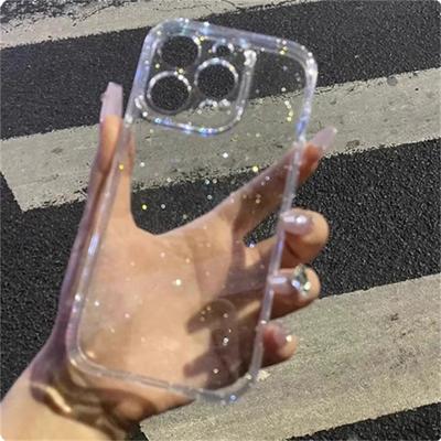 Soft Glitter Transparent Phone Case For iPhone 11 12 13 14 15 16 17 Pro Max Plus Shockproof Silicone Clear Bumper Cover