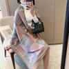 Carriage scarf, women's imitation cashmere air conditioner shawl, winter dual-purpose thickened scarf, fringed long style to keep warm