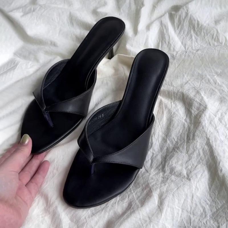 Mode 2025 Heißer Sommer Damen Zehensteg High Heel Pantoletten Mode Kleid Slide Damen Outdoor Abendparty Sandalen