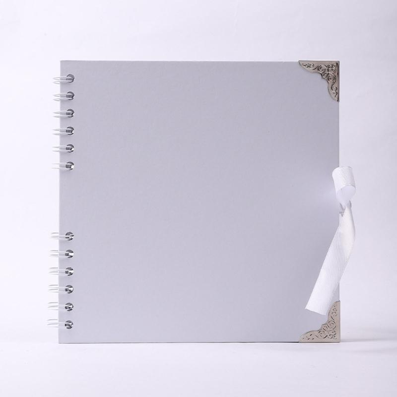 DIY Scrapbook Album 8palcová čtvercová prázdná stránka pro uchování vzpomínek Papír 30 listů Držák na fotografie Kniha vzpomínek s mašlí