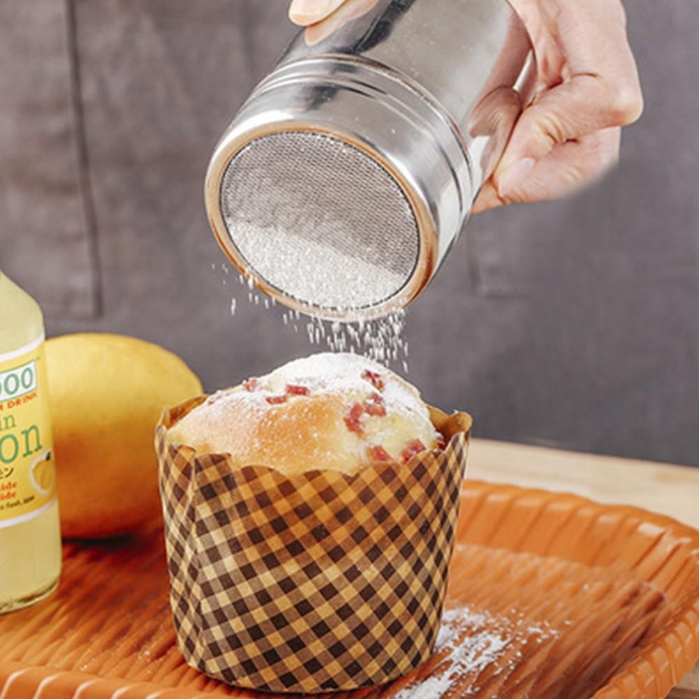 Nerezová jemná síťovina Typ práškového postřikovače Nádoba na moučkový cukr na kakaovou mouku