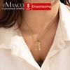 EMANCO Personalized Customized Vertical Multi-Name Women's Necklace Stainless Steel Nameplate Pendant Ideal for Romantic Gifts
