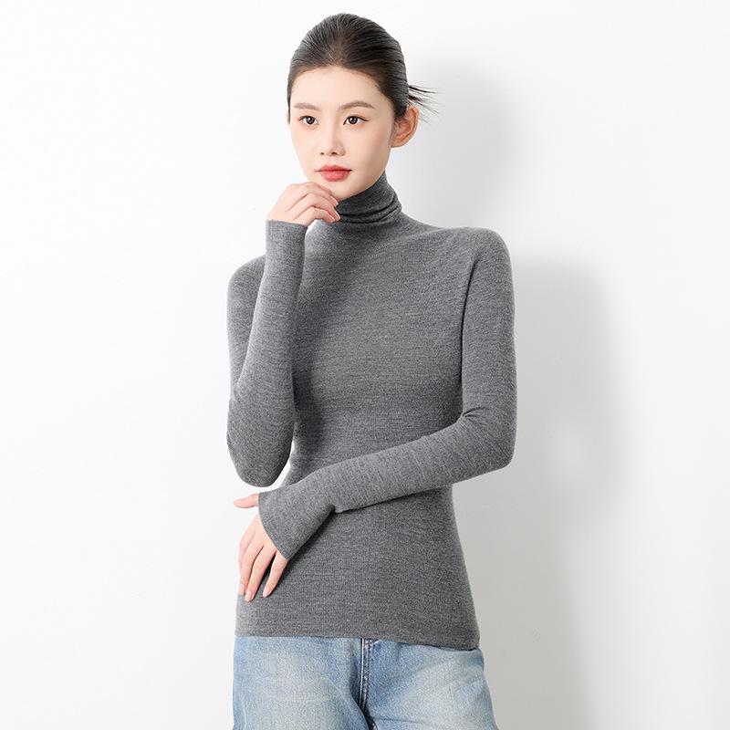Premium Yangtze Seamless Wool Slim-Fit Women's High-Neck Base Layer Sweater
