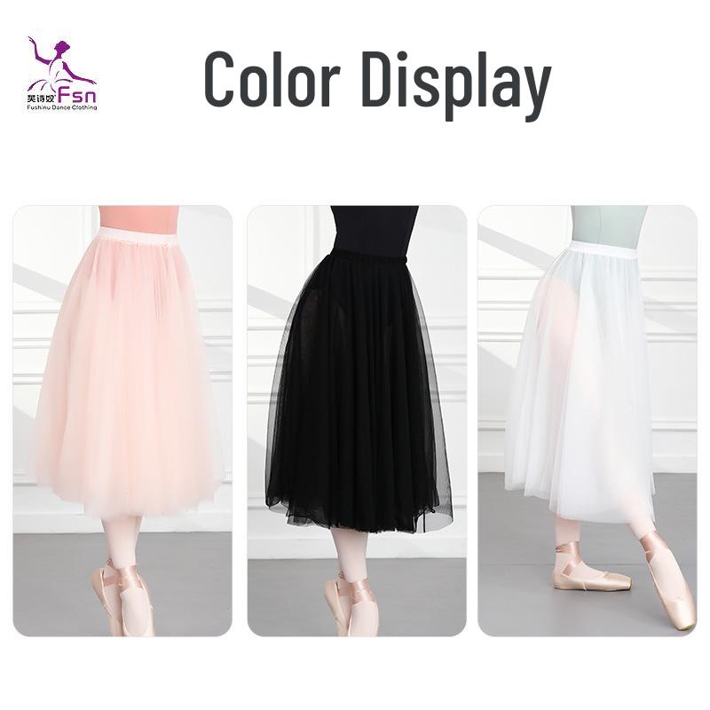 

Women s Ballet Tulle Midi Skirt for Dance Practice and Body Shaping Medium чёрный