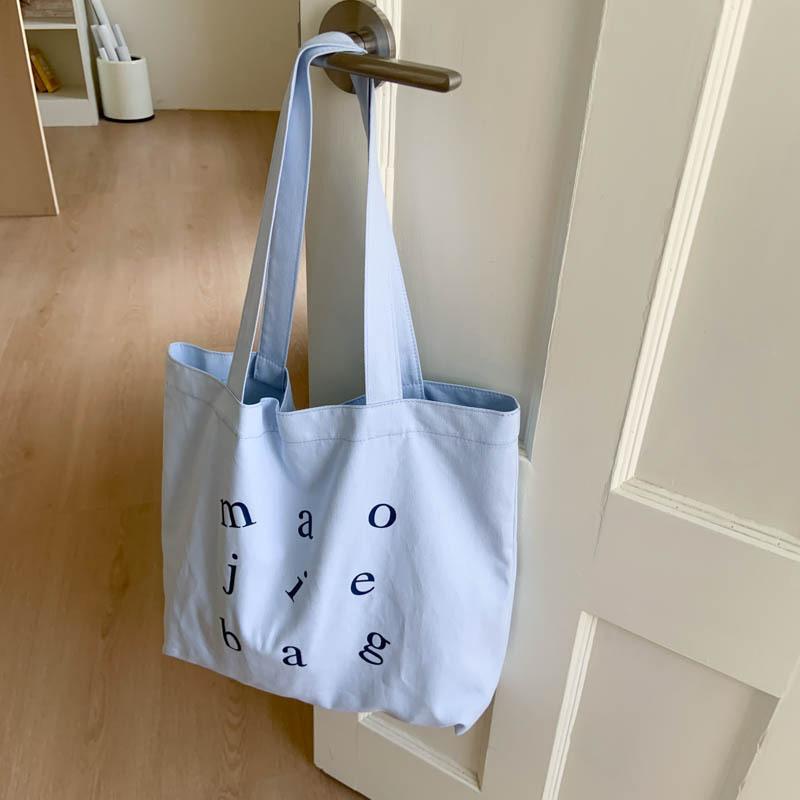 2026 Summer Korean Style Canvas Tote Bag Retro Casual Large Capacity Student Crossbody Bag Ins Fashi Handbag