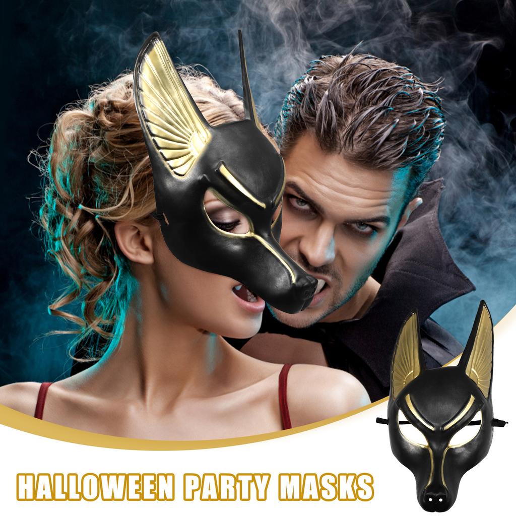 Vintage Anubis Mask Halloween Cosplay Props Plastic Masquerade Costume Accessory Party Decor