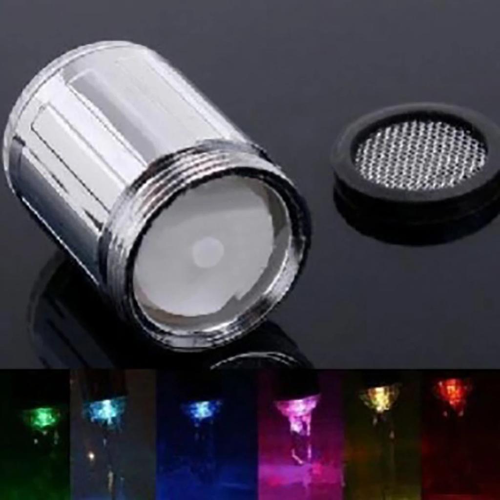 LED Temperature Sensitive Faucet Spout 3-Color Light-up Kitchen Faucet Colorful Aerator Decorate No Batteries Required