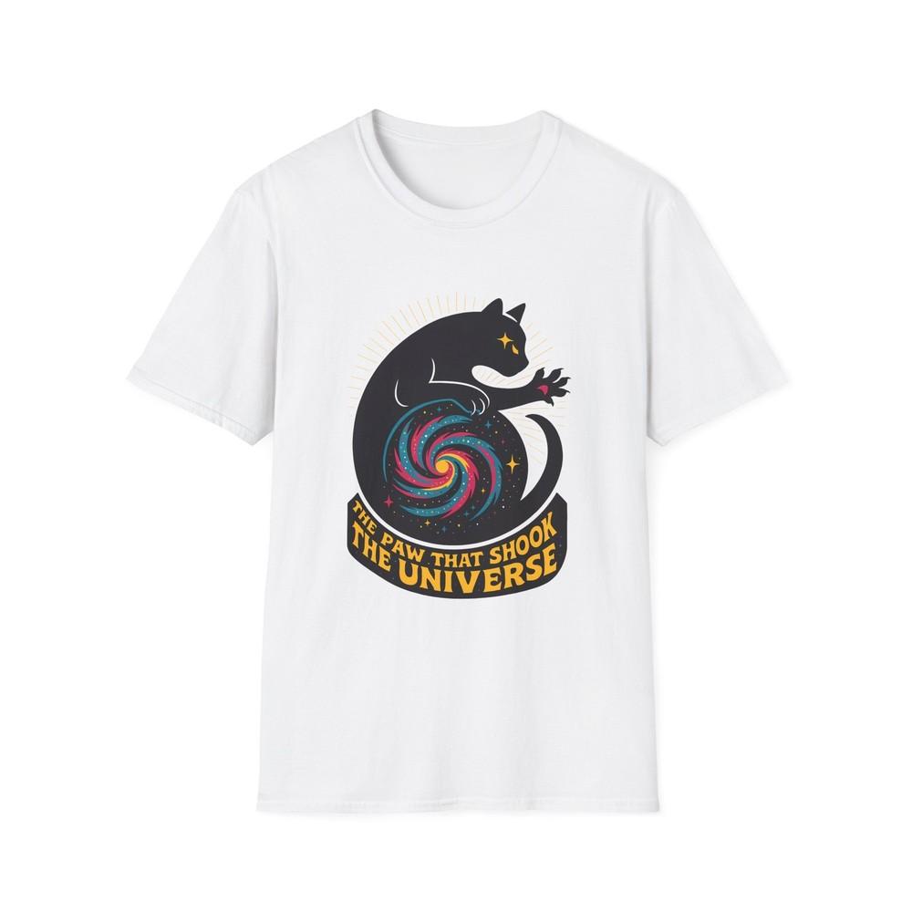 

Unisex Softstyle T-Shirt Cosmic Cat Galaxy Silhouette Space Cartoon Graphic L