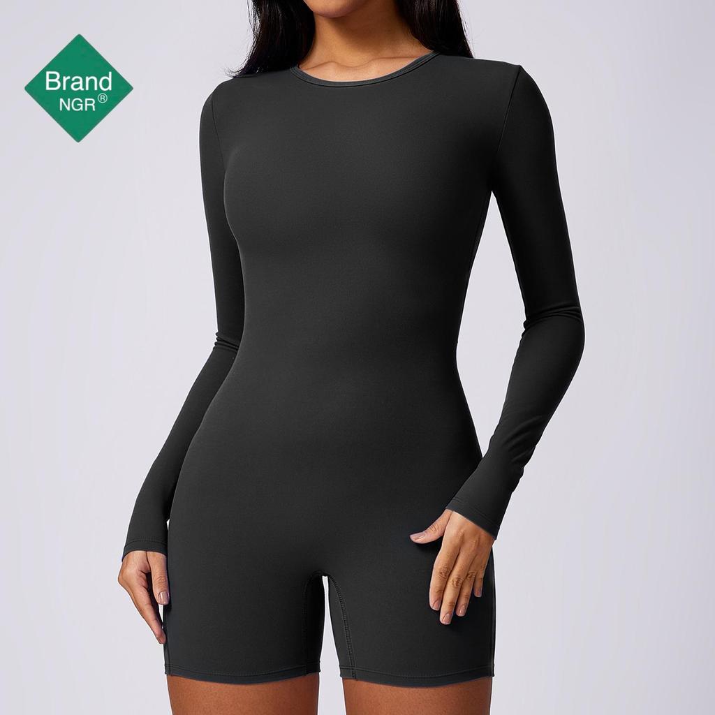 "Women's Quick-Dry Nude Hip-Lift & Back-Enhancing Yoga Jumpsuit - Slimming Fitness & Tight Fit"