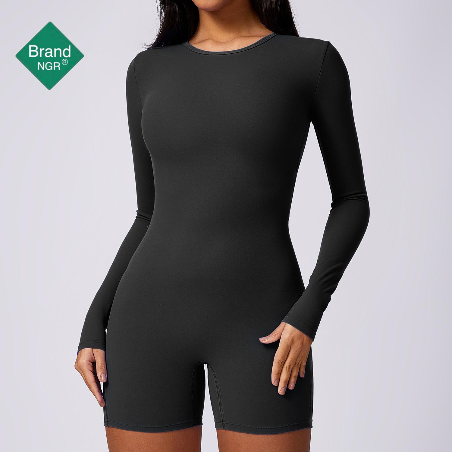 

Женский быстросохнущий нюдовый комбинезон для йоги: Подтягивающий бедра и подчеркивающий спину, приталенный силуэт Medium