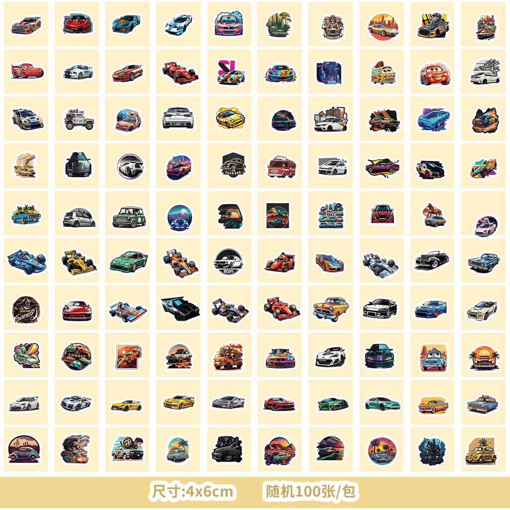 50/100 Transportation Stickers Mobile Phone Water Cup Waterproof Decorative Stickers Children DIY Hand Account Stickers