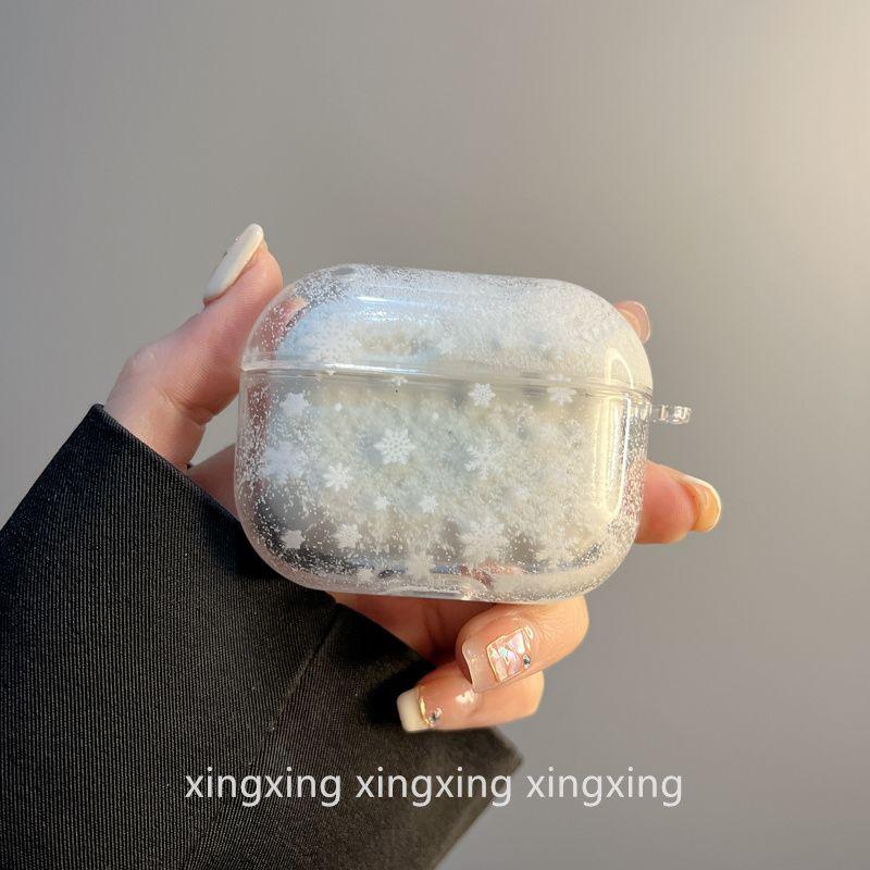 

INS Fall and Winter Quicksand Snowflake for Airpodspro2 Protective Case Apple 3 Generation Bluetooth Airpods4 Earphone Case airpods3 Quicksand snowflake [single shell]]