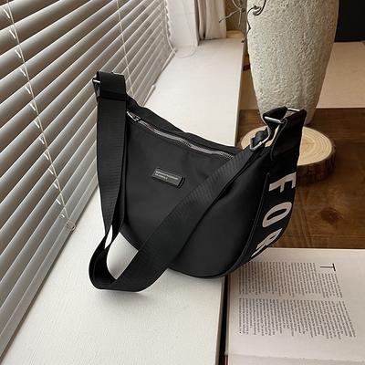 Nylon tas met grote capaciteit schoudertas nieuwe letter casual dagelijkse messenger bag dumpling tas