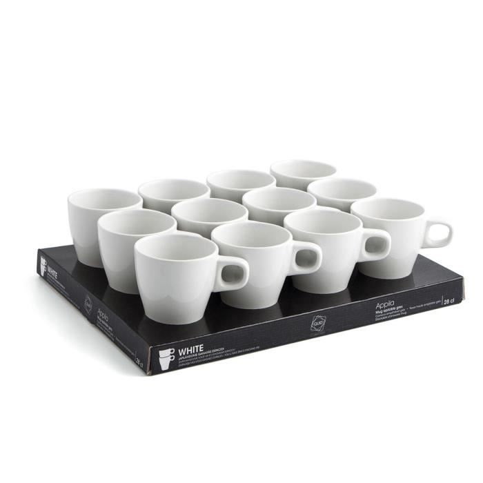 Tasse - Quid - Appila - Céramique - Blanc - 28 cl - Pack de 12 unités