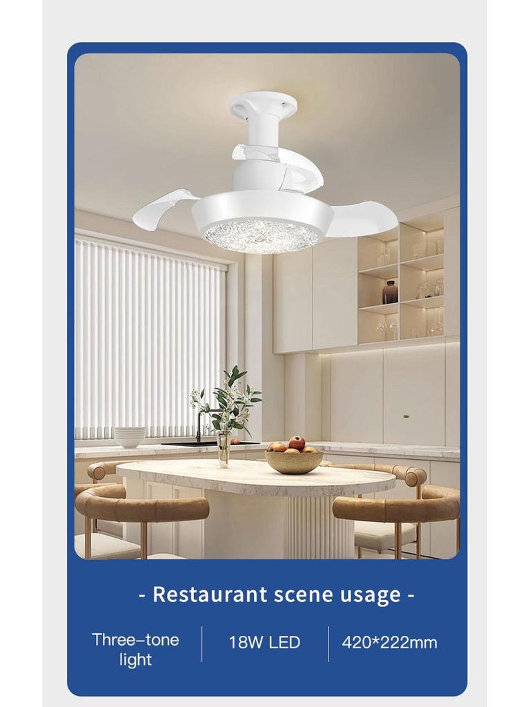 E27 Screw-In Mini Invisible Ceiling Fan Light