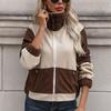 YYFS Damenmode Casual Herbst Winter Langarm Stehkragen Blusen & Hemden Top Jacke