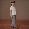 Hacikis Kinder Sommer Baumwollstrick Weiß Kurzarm T-Shirt