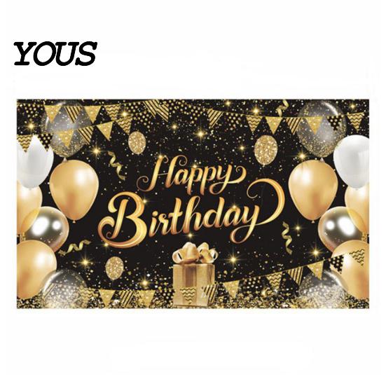 Birthday Celebration Banner Happy Backdrop, Party Photo Background Cloth for Celebration, Decorative Bunting Flag Decor Kids Women, Supplies