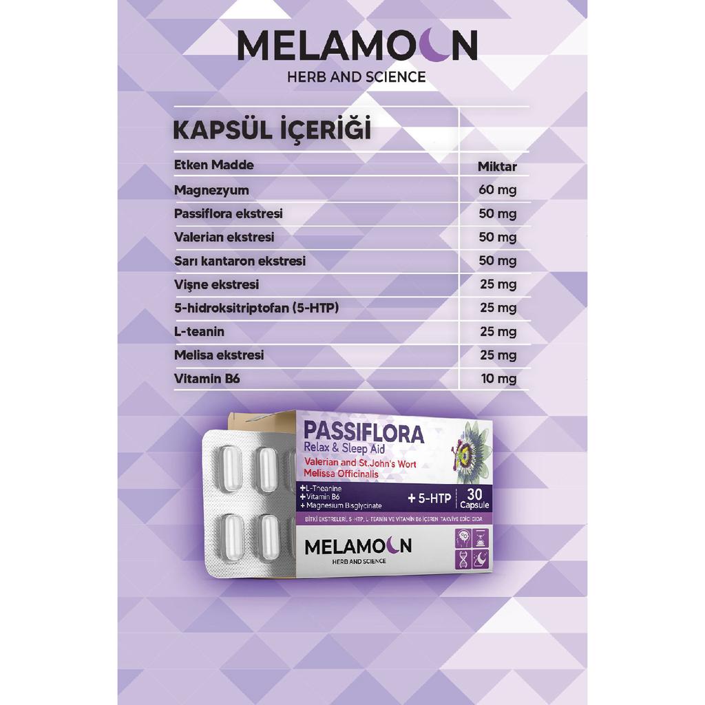 Passiflora, gestärkt mit Magnesium und 5-HTP, 30 Kapseln, um Stress und Schlaf zu lindern