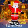 5.91FT Inflatable Santa Claus Toy Xmas Yard Lawn Party Decoration Festive Gift With LED Litghts Christmas Supplies Home Ornament