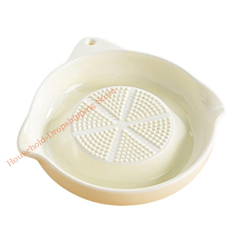 Multifunctional Ceramic Garlic Crusher for Preparing Garlic Pastes Gingers Puree and Seasonings Vegetable Grater Grinder