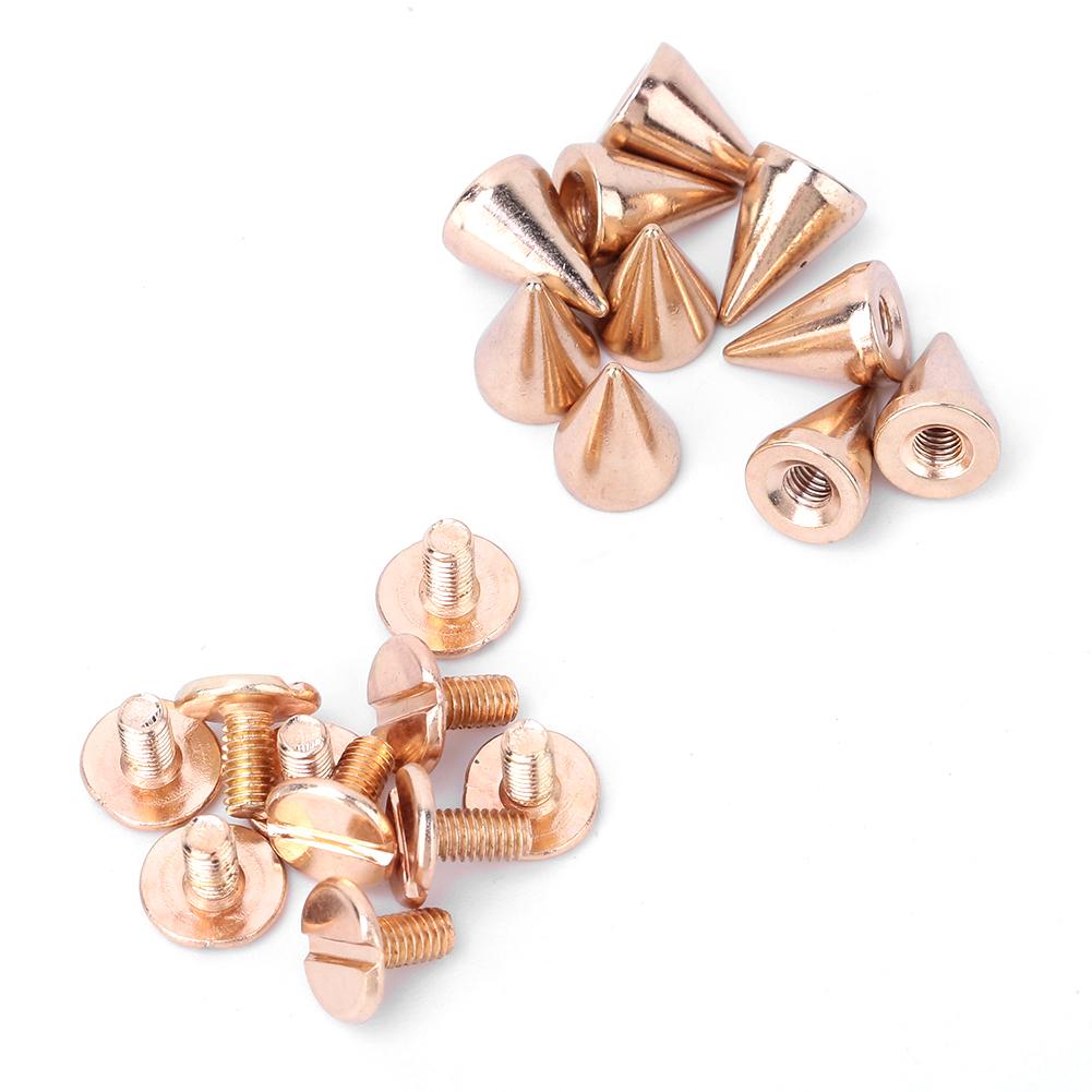 50pcs 7*10mm Spikes Punk Rivets Leathercraft Studs Clothing Decoration (Bronze)