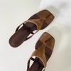 Fashion Fashion Clip-Toe Flip-Flops Summer New Square Toe Open Toe Suede Non-Slip Wear-Resistant Slide Slippers