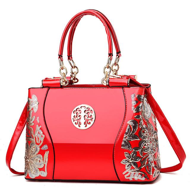 Aliwood Stickerei frauen Tasche Europa Trendy Luxus Handtaschen Leder Schulter Taschen Große Kapazität Frauen Umhängetaschen