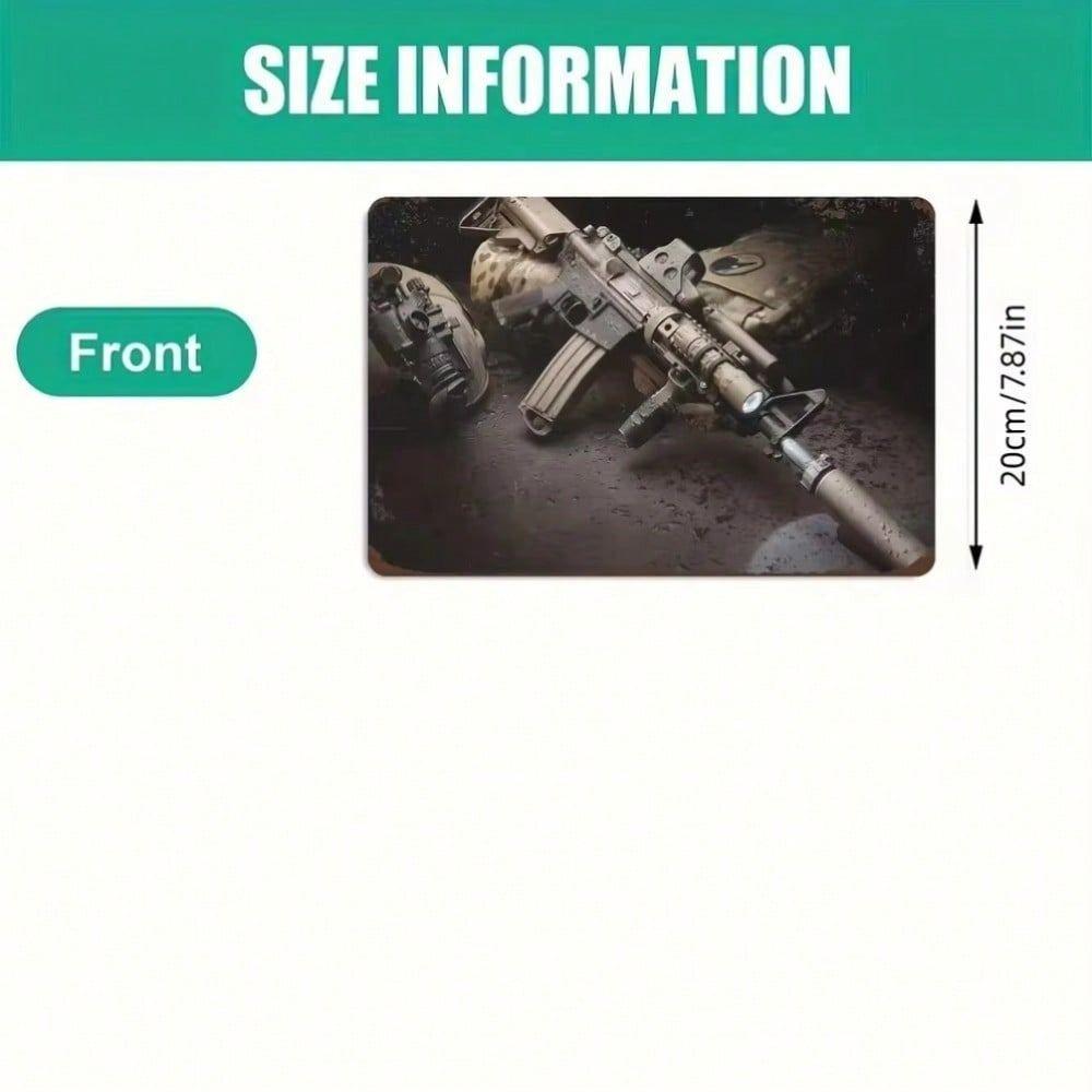 Metal Wall Art Gun Poster Horizontal Garage Gift