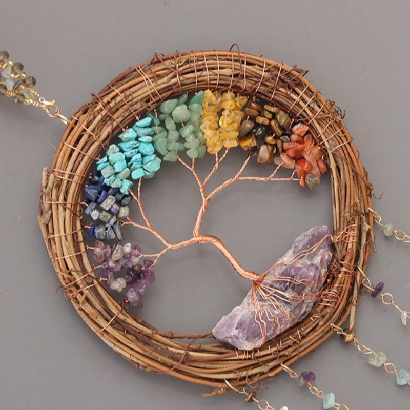 Tree of Life Wind Chimes Dream Catcher Handmade Aesthetic Bedroom Sun Catcher To Hang Nordic Interior Modern Room Decoration