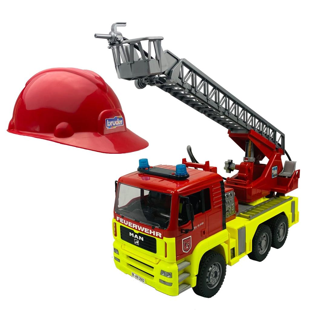 01760 Bruder MAN Fire Engine (Helmet Set) Bruder Limited Edition Color Helmet Included Work Vehicle Set