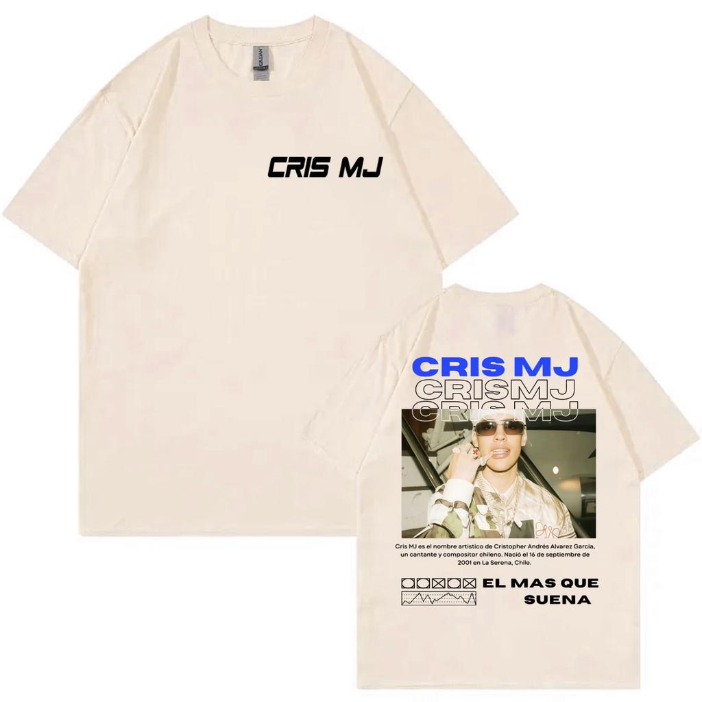 Singer Cris Mj Double Sided Print Tshirt Men Women Clothing Fashion Hip Hop Tshirts Summer Casual Loose Short Sleeve T Shirt