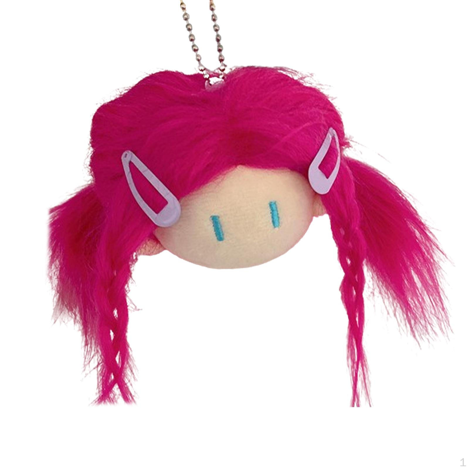 

Очаровательная плюшевая игрушка-брелок в виде головы куклы для детского рюкзака красный