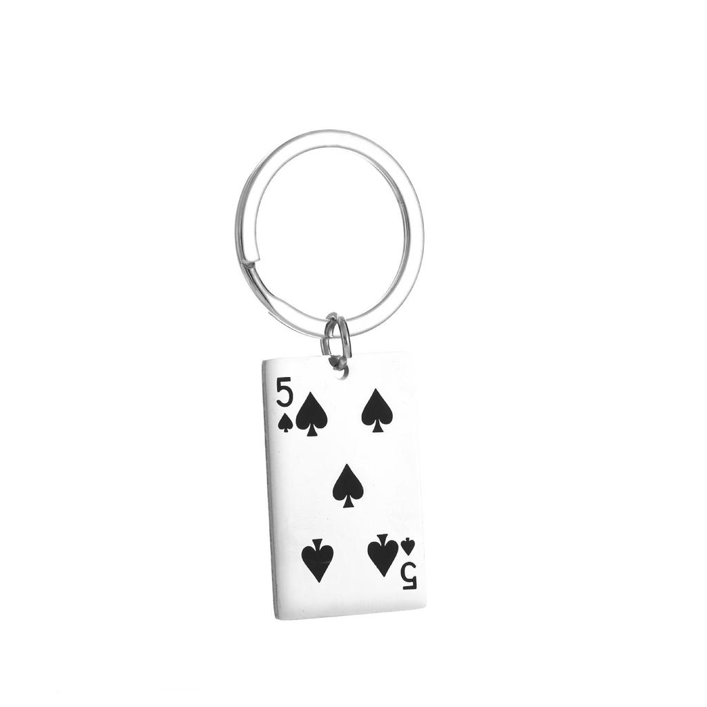 Creative Stainless Steel Poker Pendant: Ace To King of Spades Keychain Backpack Charm