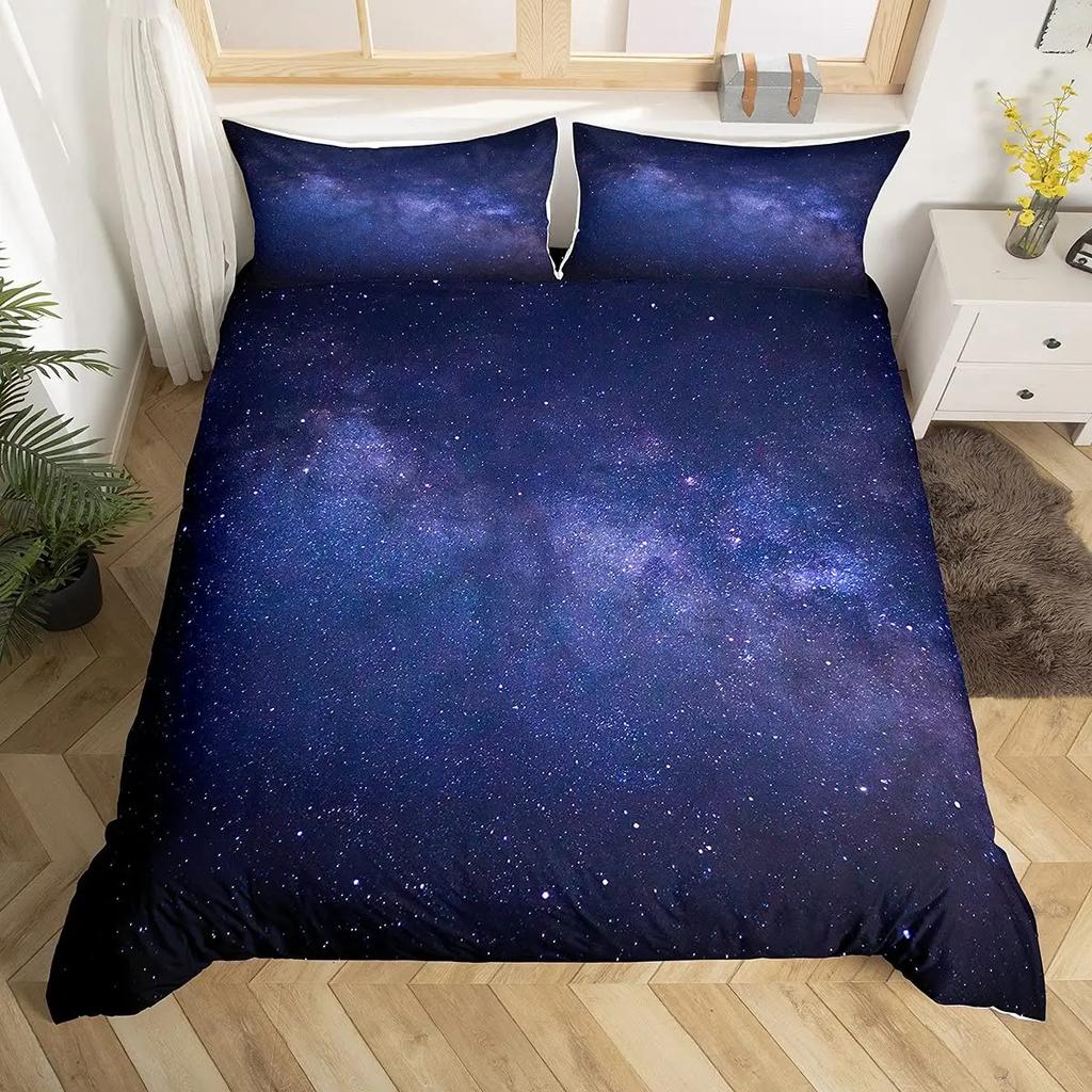 Galaxy Duvet Cover Set 3D Printed Space Themed Bedding Set Boys Galaxy Series Universe Pattern Polyester Quilt Cover For Girl