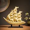 Resin Sailboat Decorative Figurine Living Room TV Cabinet Office Desk Modern Chinese Style Lucky Gift Housewarming Opening