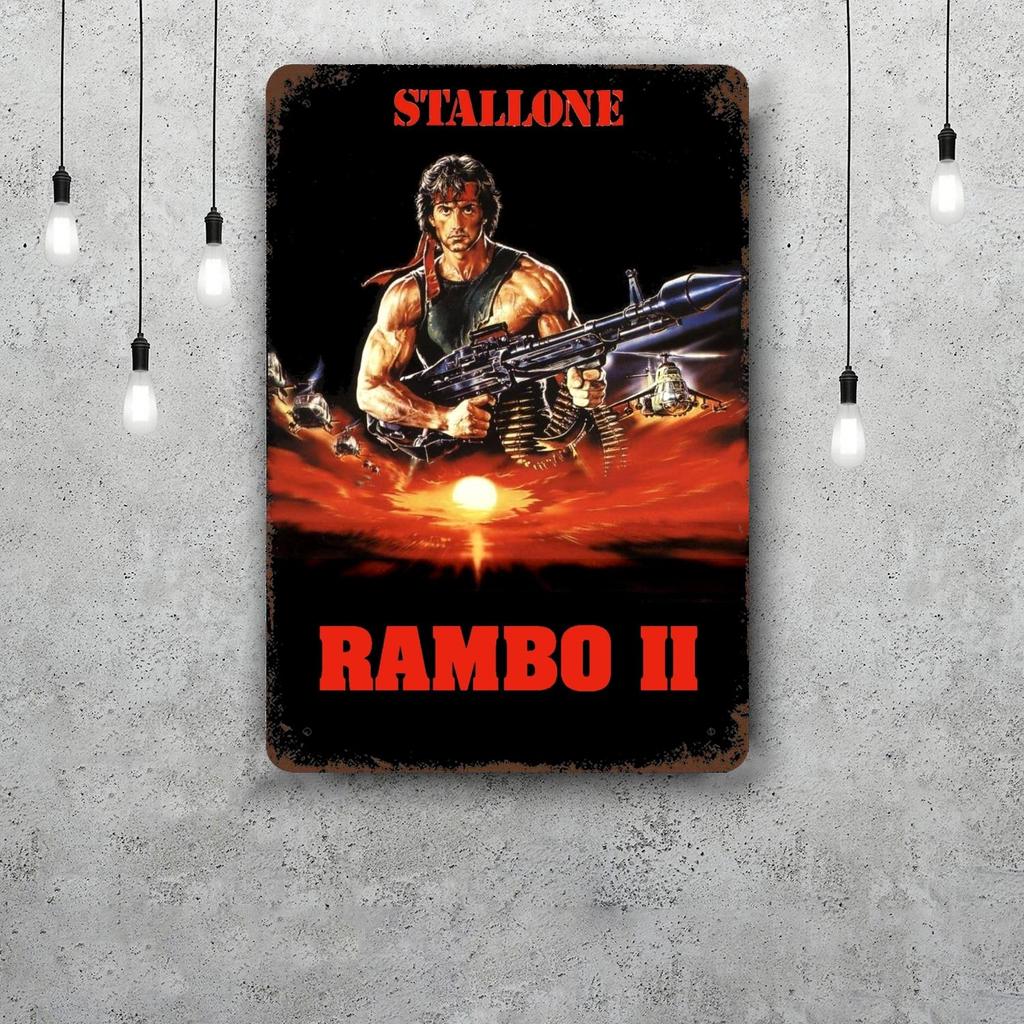 sylvester stallone Decor Poster Vintage Tin Sign Metal Sign Decorative Plaque for Pub Bar Man Cave Club Wall Decoration