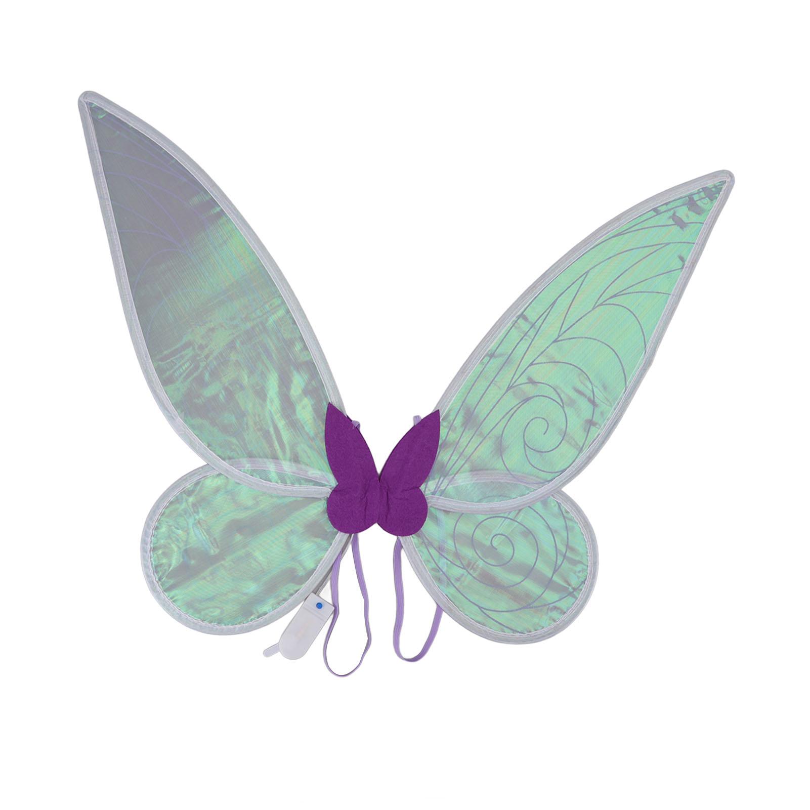 

Костюм крыльев бабочки на батарейках с цветной подсветкой для детей, праздничный костюм Purple