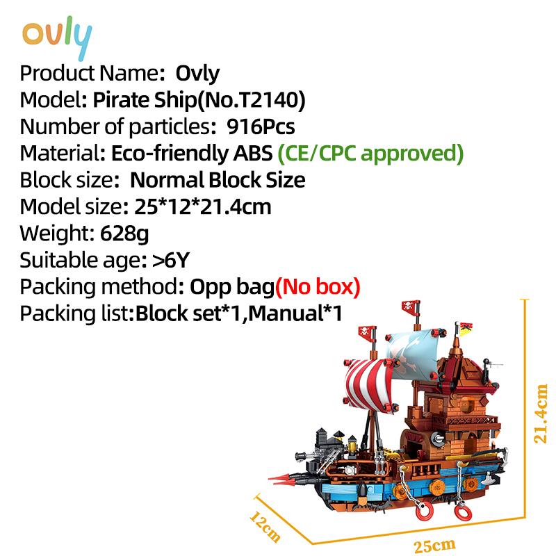 

Ovly Pirate Ship Vintage Sailboats Building MOC Toy Educational Decorative Ornaments Caribbean Block Kit Children s Birthdays Gift