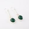 Green onyx Cab Gemstone 925 Sterling Silver Jewelry Handmade Hook Earrings 1.76" EE-171-28