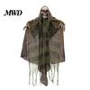 Halloween Hanging Ghost Decorations Animatronics Decoration, Sound Activated Grim Reaper Prop with LED Secret Room Props Glowing Eyes And Creepy