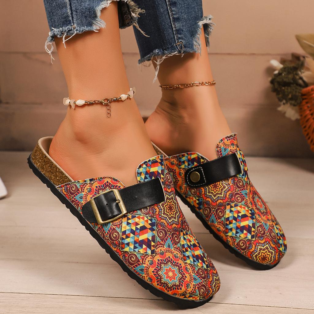 Women Baotou Slippers Outdoor Sandals Covered Retro Shoes for Women Platform Home Slides Women Fashion Bohemia Style Slippers