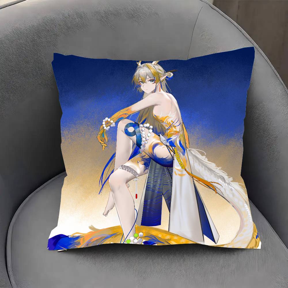 Shu Animerad Spel A-Arknights Kuddfodral Soffkuddeöverdrag Rum Heminredning