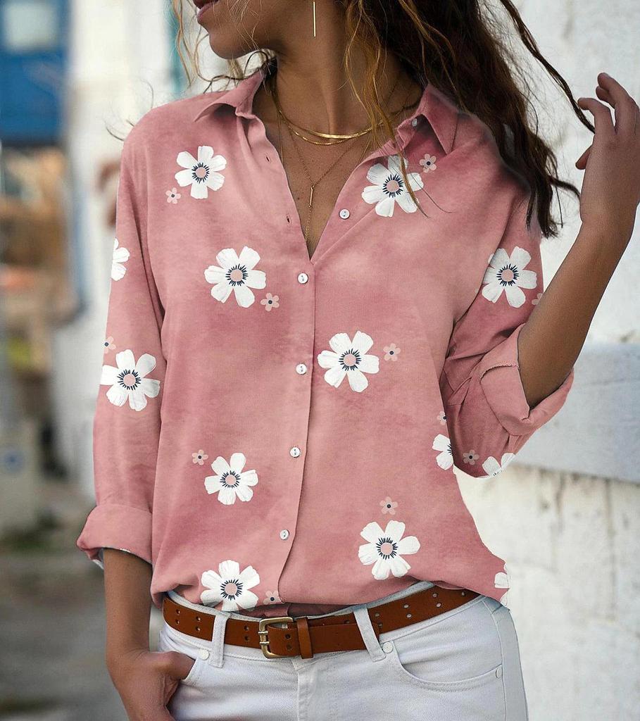 Spring & Summer Women's Long Sleeve Loose Printed Shirt