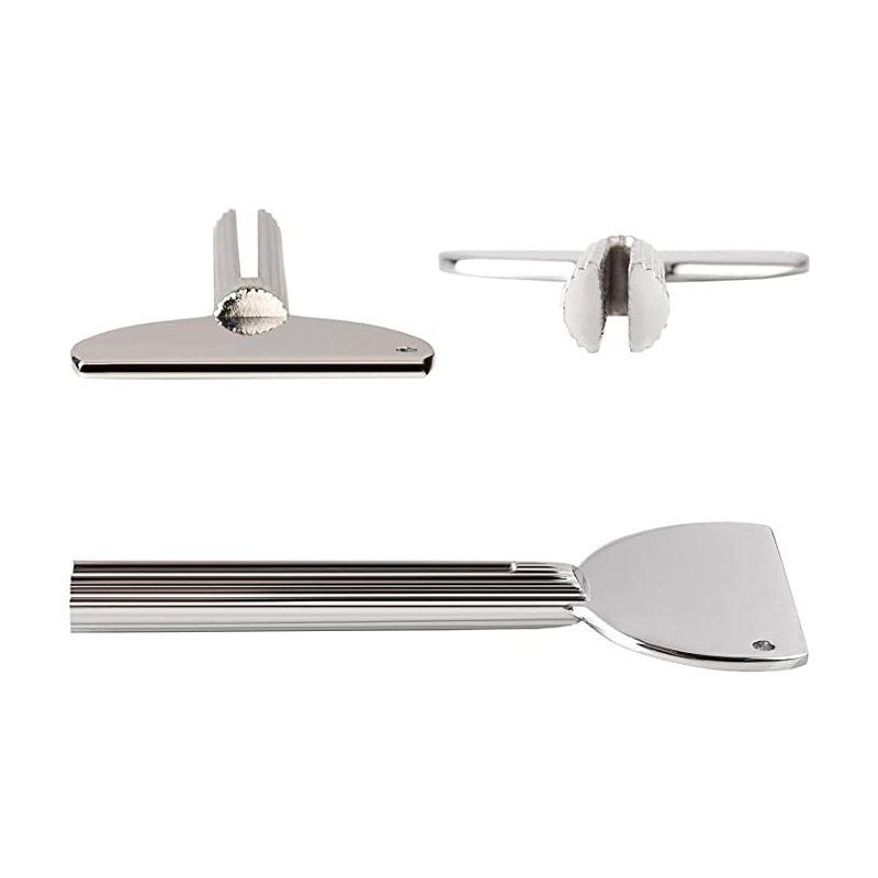 Portable Stainless Steel Toothpaste Squeezer & Hair Dye Dispenser Cleanser Squeezer, Bathroom Accessories, Half-Circle Wringer