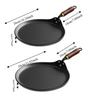 Durable Uncoated Cast Iron Frying Pan Wood Handle Universal Non-stick Pan Thickened Crepe Maker Stove Top