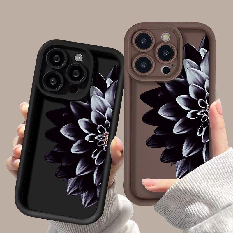Dark Flower for iPhone17 ProMax Phone Case 16 Apple 17 Scrub 14/15 Premium 13 Factory
