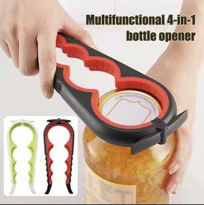 Abrelatas HOMZY Multifuncional Cuatro en Uno Abrebotellas de Bebida Girador de Tapas Abrelatas de Cuatro Posiciones Girador de Tapas Antideslizante