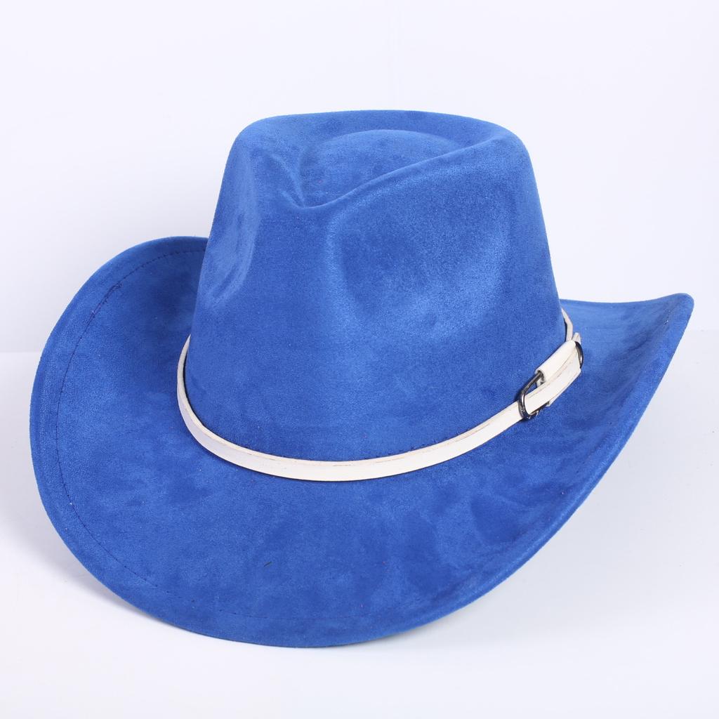 Popular European and American classic suede western cowboy hat men's and women's fashion LO style peach heart cowboy hat